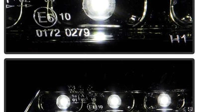 Spyder Auto Chrome DRL Projector Headlights for Mercedes Benz SLK55 AMG 2005-2010                                     - PRO-YD-MBSLK05-HID-DRL-C - Image 10