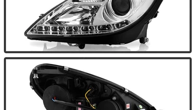 Spyder Auto Chrome DRL Projector Headlights for Mercedes Benz SLK55 AMG 2005-2010                                     - PRO-YD-MBSLK05-HID-DRL-C - Image 2