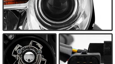 Spyder Auto Chrome DRL Projector Headlights for Mercedes Benz SLK55 AMG 2005-2010                                     - PRO-YD-MBSLK05-HID-DRL-C - Image 3