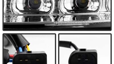 Spyder Auto Chrome DRL Projector Headlights for Mercedes Benz SLK55 AMG 2005-2010                                     - PRO-YD-MBSLK05-HID-DRL-C - Image 5