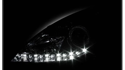 Spyder Auto Chrome DRL Projector Headlights for Mercedes Benz SLK55 AMG 2005-2010                                     - PRO-YD-MBSLK05-HID-DRL-C - Image 8