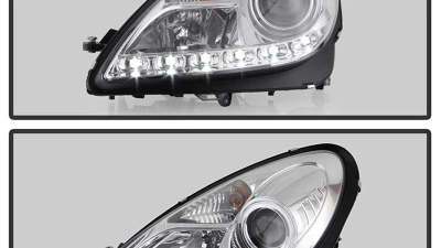 Spyder Auto Chrome DRL Projector Headlights for Mercedes Benz SLK55 AMG 2005-2010                                     - PRO-YD-MBSLK05-HID-DRL-C - Image 9
