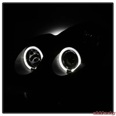 Spyder Auto Halo Black Projector HeadLights Mercedes Benz W203 C-Class 2001-2005 - PRO-YD-MBW203-HL-BK