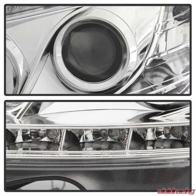 Spyder Auto Chrome DRL Projector Headlights for Mercedes Benz C63 AMG 2008-2011 - PRO-YD-MBW20408-DRL-C