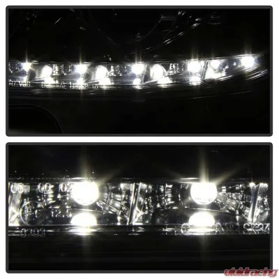 Spyder Auto Chrome DRL Projector Headlights for Mercedes Benz C63 AMG 2008-2011 - PRO-YD-MBW20408-DRL-C