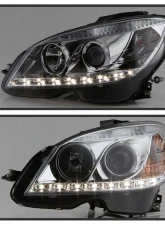 Spyder Auto Chrome DRL Projector Headlights for Mercedes Benz C63 AMG 2008-2011                                     - PRO-YD-MBW20408-DRL-C - Image 8