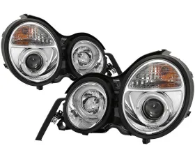 Spyder Auto Chrome LED Halo Projector Headlights for Mercedes Benz E55 AMG 98-99