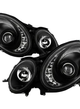 Spyder Auto DRL LED Black Projector Headlights for 2003-2006 Mercedes Benz W211 E-Class                                     - PRO-YD-MBW21103-DRL-BK - Image 11