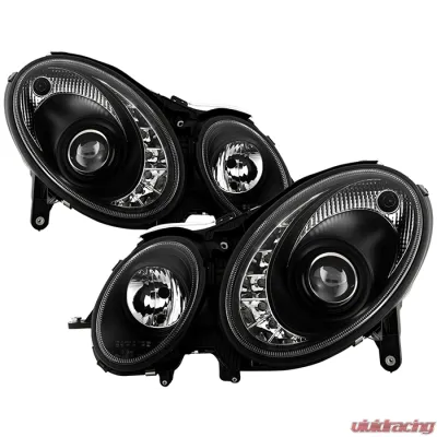 Spyder Auto DRL LED Black Projector Headlights for 2003-2006 Mercedes Benz W211 E-Class - PRO-YD-MBW21103-DRL-BK