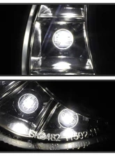 Spyder Auto DRL LED Black Projector Headlights for 2003-2006 Mercedes Benz W211 E-Class                                     - PRO-YD-MBW21103-DRL-BK - Image 10