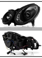 Spyder Auto DRL LED Black Projector Headlights for 2003-2006 Mercedes Benz W211 E-Class                                     - PRO-YD-MBW21103-DRL-BK - Image 2