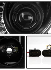 Spyder Auto DRL LED Black Projector Headlights for 2003-2006 Mercedes Benz W211 E-Class                                     - PRO-YD-MBW21103-DRL-BK - Image 3