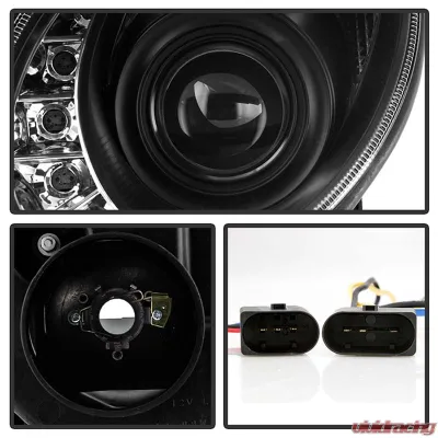 Spyder Auto DRL LED Black Projector Headlights for 2003-2006 Mercedes Benz W211 E-Class - PRO-YD-MBW21103-DRL-BK