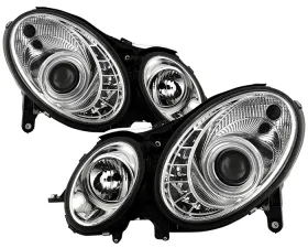 Spyder Auto DRL LED Chrome Projector Headlights for Mercedes Benz W211 E-Class 2003-2006