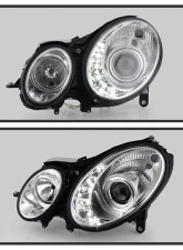 Spyder Auto DRL LED Chrome Projector Headlights for Mercedes Benz W211 E-Class 2003-2006                                     - PRO-YD-MBW21103-DRL-C - Image 10