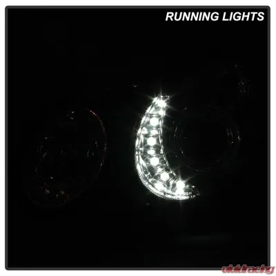 Spyder Auto DRL LED Chrome Projector Headlights for Mercedes Benz W211 E-Class 2003-2006 - PRO-YD-MBW21103-DRL-C