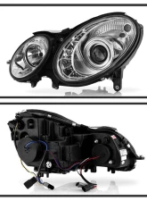 Spyder Auto DRL LED Chrome Projector Headlights for Mercedes Benz W211 E-Class 2003-2006                                     - PRO-YD-MBW21103-DRL-C - Image 2