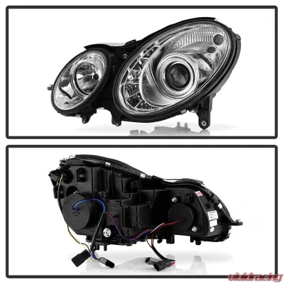 Spyder Auto DRL LED Chrome Projector Headlights for Mercedes Benz W211 E-Class 2003-2006 - PRO-YD-MBW21103-DRL-C
