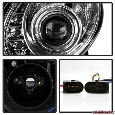 Spyder Auto DRL LED Chrome Projector Headlights for Mercedes Benz W211 E-Class 2003-2006 - PRO-YD-MBW21103-DRL-C