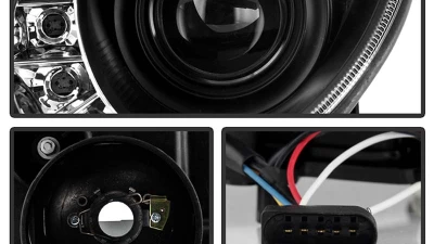 Spyder Auto Black DRL Projector Headlights for 2007-2008 Mercedes Benz E63 AMG H7                                     - PRO-YD-MBW21107-DRL-BK - Image 3