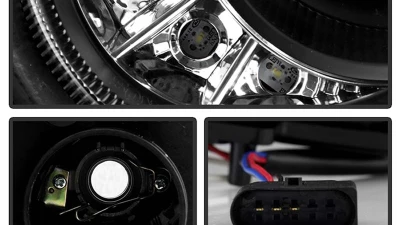 Spyder Auto Black DRL Projector Headlights for 2007-2008 Mercedes Benz E63 AMG H7                                     - PRO-YD-MBW21107-DRL-BK - Image 4