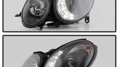 Spyder Auto Black DRL Projector Headlights for 2007-2008 Mercedes Benz E63 AMG H7                                     - PRO-YD-MBW21107-DRL-BK - Image 9