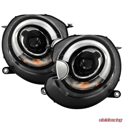 Spyder Auto Black DRL Projector Headlights for Mini Cooper S R56 2007-2013 Halogen - PRO-YD-MC07-DRL-BK