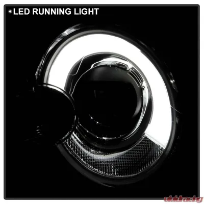 Spyder Auto Black DRL Projector Headlights for Mini Cooper S R56 2007-2013 Halogen - PRO-YD-MC07-DRL-BK