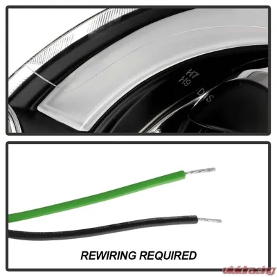 Spyder Auto Black DRL Projector Headlights for Mini Cooper S R56 2007-2013 Halogen - PRO-YD-MC07-DRL-BK