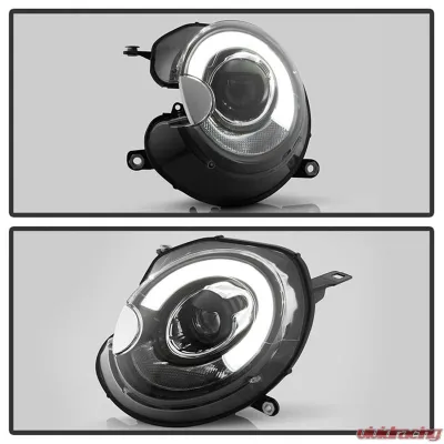 Spyder Auto Black DRL Projector Headlights for Mini Cooper S R56 2007-2013 Halogen - PRO-YD-MC07-DRL-BK