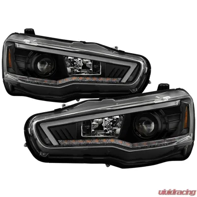 Spyder Auto Signature Projector Headlights Xenon/HID Black for Mitsubishi Lancer EVO 10 2008-2017 - PRO-YD-ML08V2HIDSI-SEQ-BK