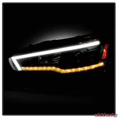 Spyder Auto Signature Projector Headlights Xenon/HID Black for Mitsubishi Lancer EVO 10 2008-2017 - PRO-YD-ML08V2HIDSI-SEQ-BK