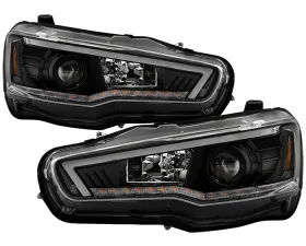 Spyder Auto Signature Projector Headlights Black Halogen for Mitsubishi Lancer EVO 10 2008-2017