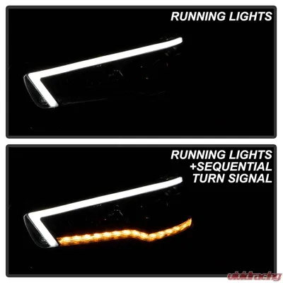 Spyder Auto Signature Projector Headlights Black Halogen for Mitsubishi Lancer EVO 10 2008-2017 - PRO-YD-ML08V2SI-SEQ-BK