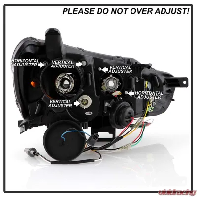 Spyder Auto Signature Projector Headlights Black Halogen for Mitsubishi Lancer EVO 10 2008-2017 - PRO-YD-ML08V2SI-SEQ-BK