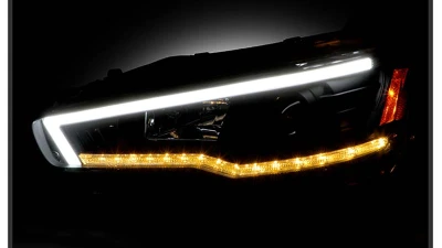 Spyder Auto Signature Projector Headlights Black Halogen for Mitsubishi Lancer EVO 10 2008-2017                                     - PRO-YD-ML08V2SI-SEQ-BK - Image 8