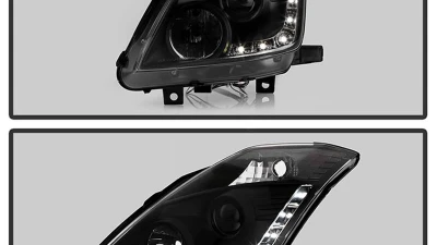 Spyder Auto Black DRL Projector Headlights with HID Lights for Nissan 350Z 1996-2008                                     - PRO-YD-N350Z06-HID-DRL-BK - Image 9