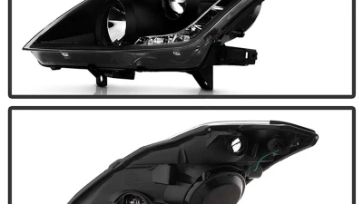 Spyder Auto Black DRL Projector Headlights with HID Lights for Nissan 350Z 1996-2008                                     - PRO-YD-N350Z06-HID-DRL-BK - Image 2