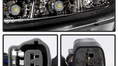 Spyder Auto Black DRL Projector Headlights with HID Lights for Nissan 350Z 1996-2008                                     - PRO-YD-N350Z06-HID-DRL-BK - Image 5