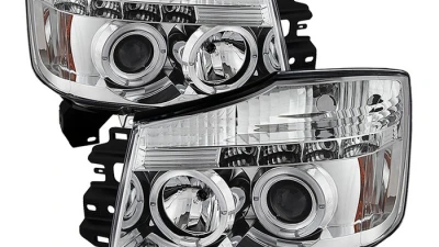 Spyder Auto Halo LED Chrome Projector Headlights for Nissan Titan Armada 2004-2007                                     - PRO-YD-NTI04-HL-C - Image 6