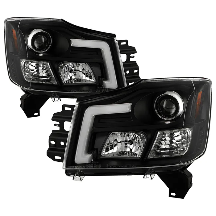 Spyder Auto Platinum Projector Headlights Black Nissan Titan 2004-2015 | Nissan Armada 2004-2007 - PRO-YD-NTI04PL-BK