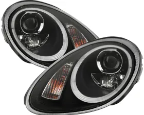 Spyder Auto Projector Headlights DRL LED Black for 2005-2008 Porsche 987 Boxster Cayman