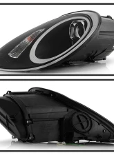 Spyder Auto Projector Headlights DRL LED Black for Porsche 987 Boxster Cayman 2005-2008                                     - PRO-YD-P98705-HID-DRL-BK - Image 2