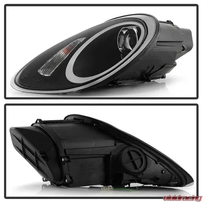 Spyder Auto Projector Headlights DRL LED Black for Porsche 987 Boxster Cayman 2005-2008 - PRO-YD-P98705-HID-DRL-BK