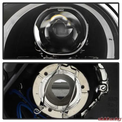 Spyder Auto Projector Headlights DRL LED Black for Porsche 987 Boxster Cayman 2005-2008 - PRO-YD-P98705-HID-DRL-BK