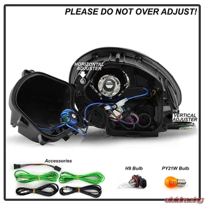 Spyder Auto Projector Headlights DRL LED Black for Porsche 987 Boxster Cayman 2005-2008 - PRO-YD-P98705-HID-DRL-BK