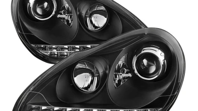 Spyder Auto Black LED DRL Projector Headlights for Porsche 955 Cayenne 2002-2007                                     - PRO-YD-PCAY03-HID-DRL-BK - Image 7