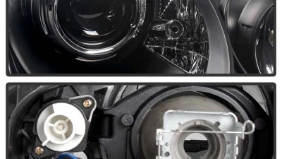 Spyder Auto Black LED DRL Projector Headlights for Porsche 955 Cayenne 2002-2007                                     - PRO-YD-PCAY03-HID-DRL-BK - Image 3