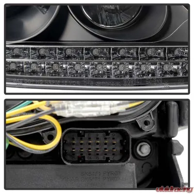 Spyder Auto Black LED DRL Projector Headlights for Porsche 955 Cayenne 2002-2007 - PRO-YD-PCAY03-HID-DRL-BK