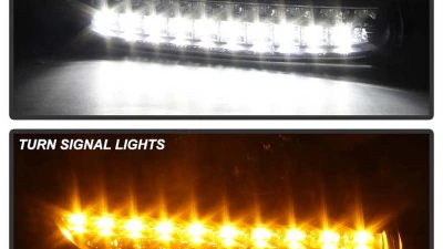 Spyder Auto Black LED DRL Projector Headlights for Porsche 955 Cayenne 2002-2007                                     - PRO-YD-PCAY03-HID-DRL-BK - Image 7